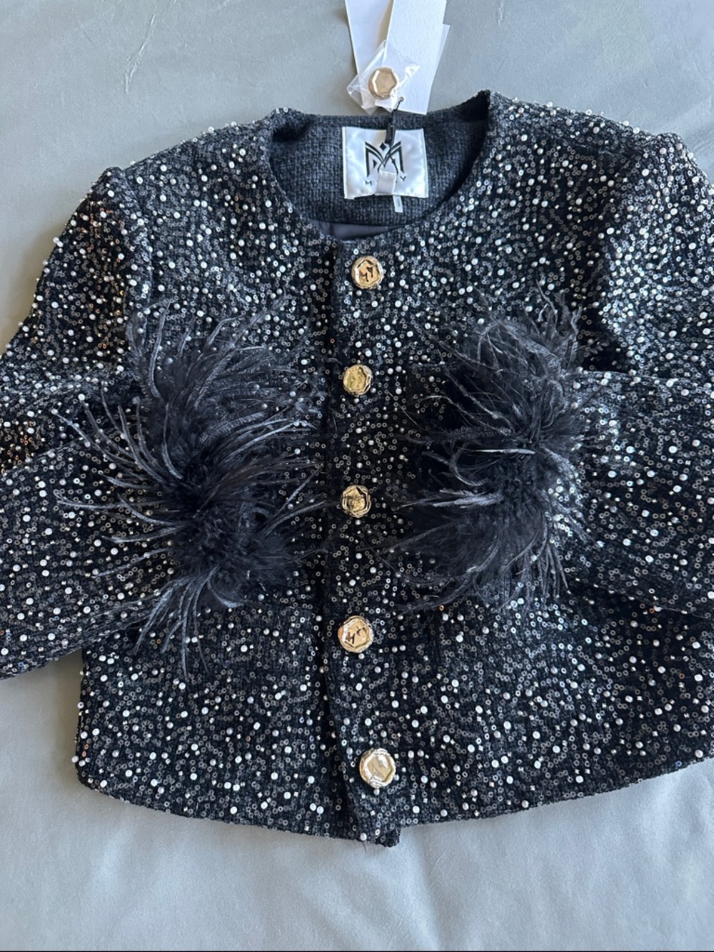 Milly beaded tweed jacket and skirt set